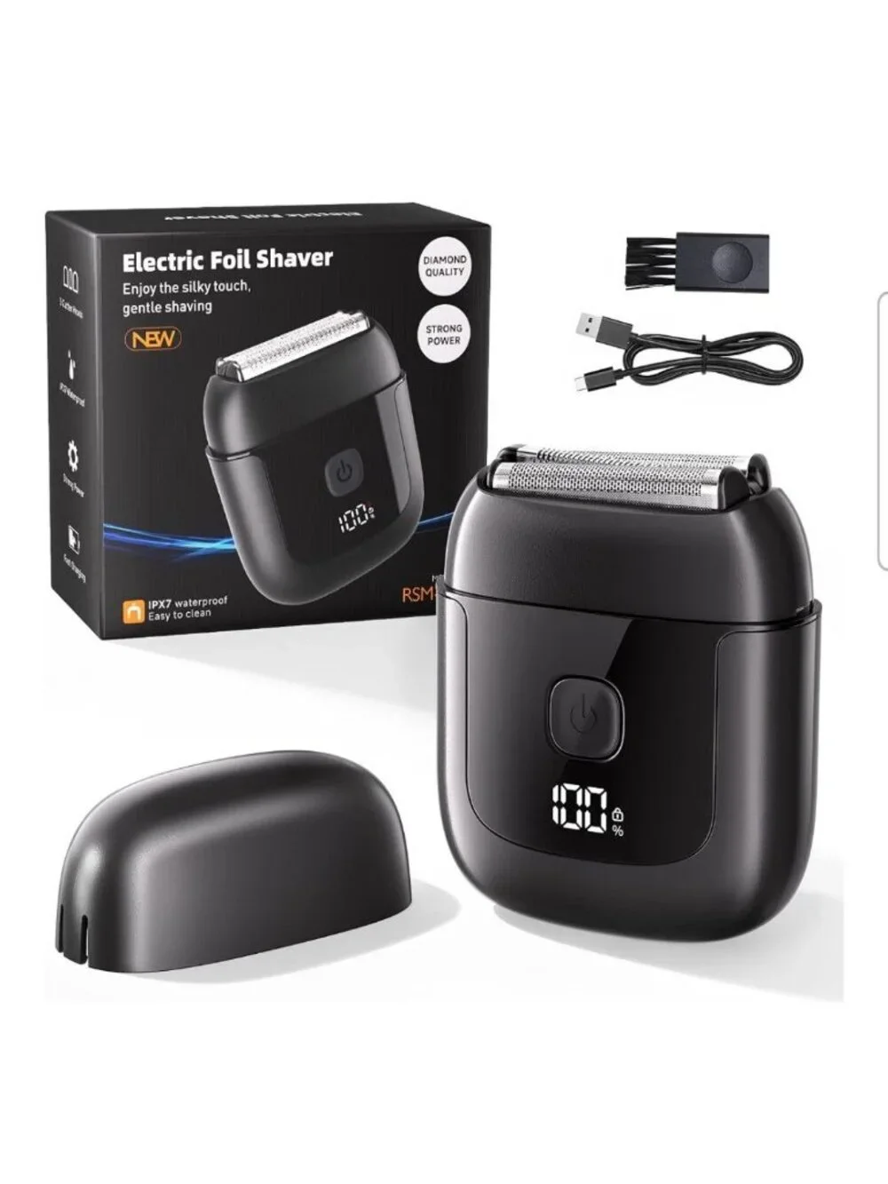 3D Magnetic Floating Electric Foil Shaver With LED Display USB-C Charging